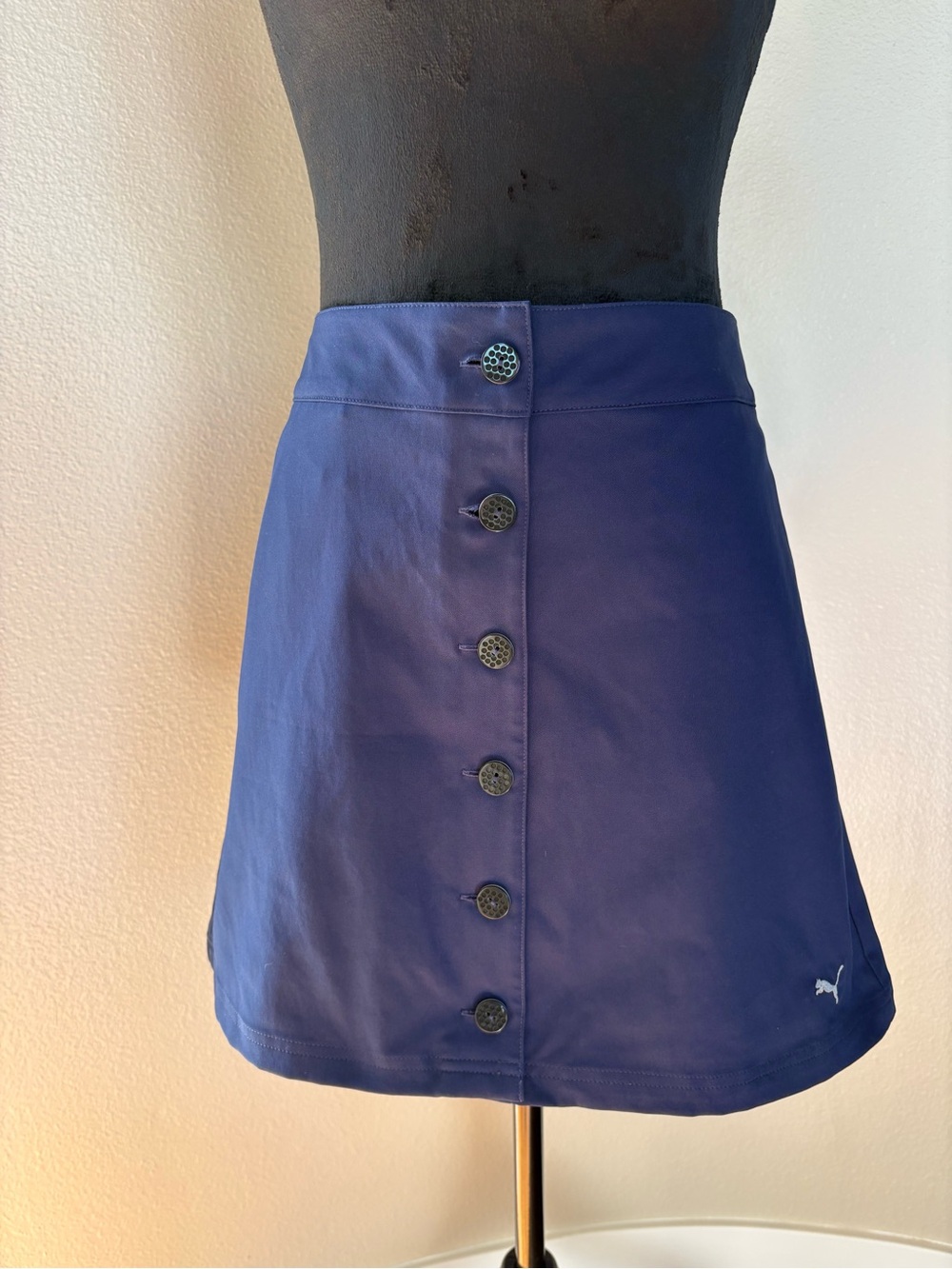 Puma Women's Deep Blue Button-Front Mini Skirt